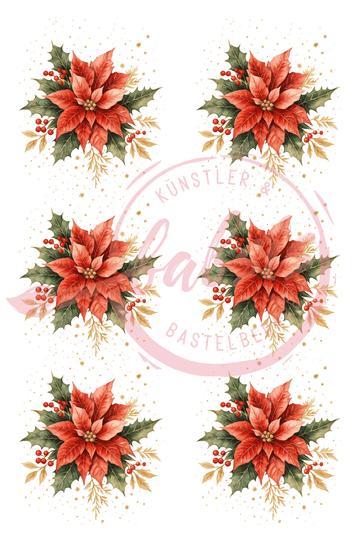 Reispapier Weihnachtssterne A4 25-30g/m² 1 Bogen