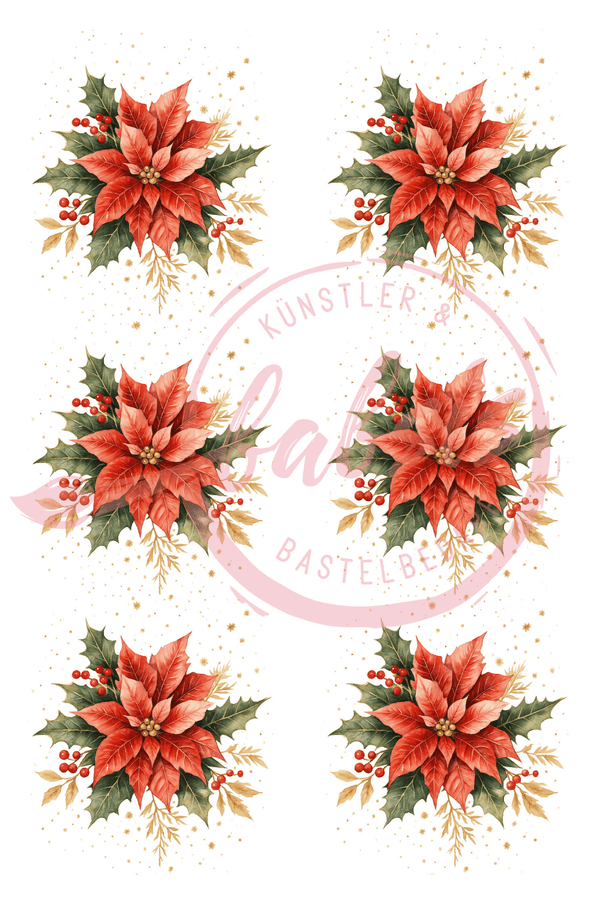 Reispapier Weihnachtssterne A4 25-30g/m² 1 Bogen