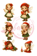 Reispapier Weihnachtswichtel Mädchen A4 25-30g/m² 1 Bogen