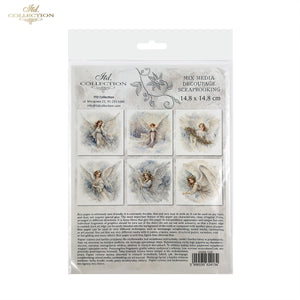 Reispapier Set Engel 14,8 x 14,8 cm 30g/m2 6 Stück