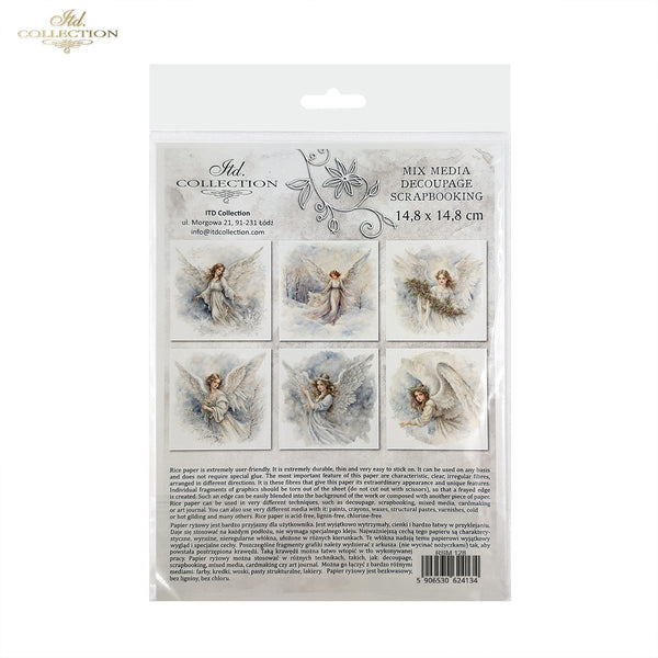 Reispapier Set Engel 14,8 x 14,8 cm 30g/m2 6 Stück