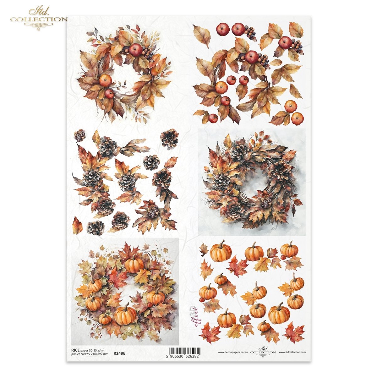 Reispapier für Serviettentechnik und Decoupage Kürbisse Herbst A4 1 Bogen