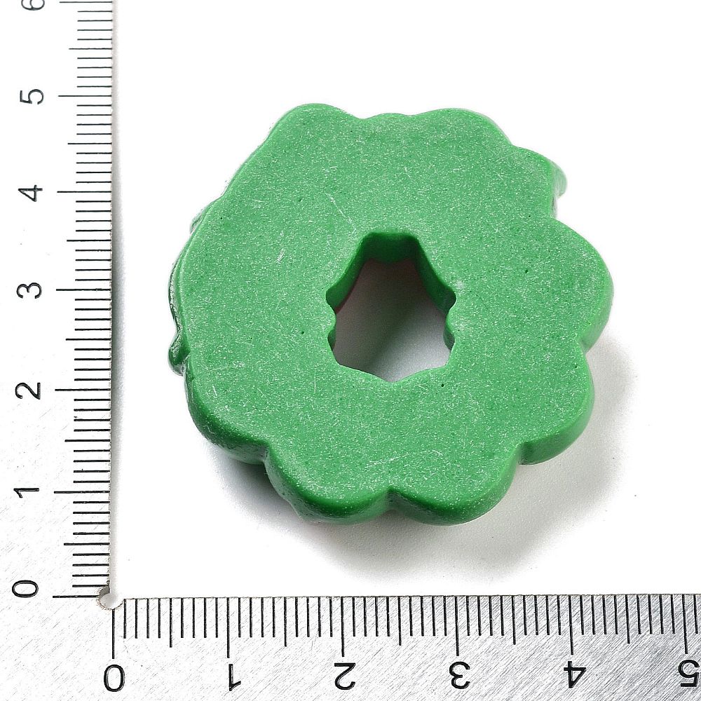 Resin Weihnachtskranz Cabochon grün 40x40x12,5mm 1 Stück