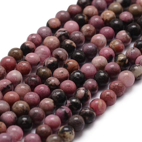 Rhodonit Naturstein Perlen Strang rund 4mm 85 Perlen