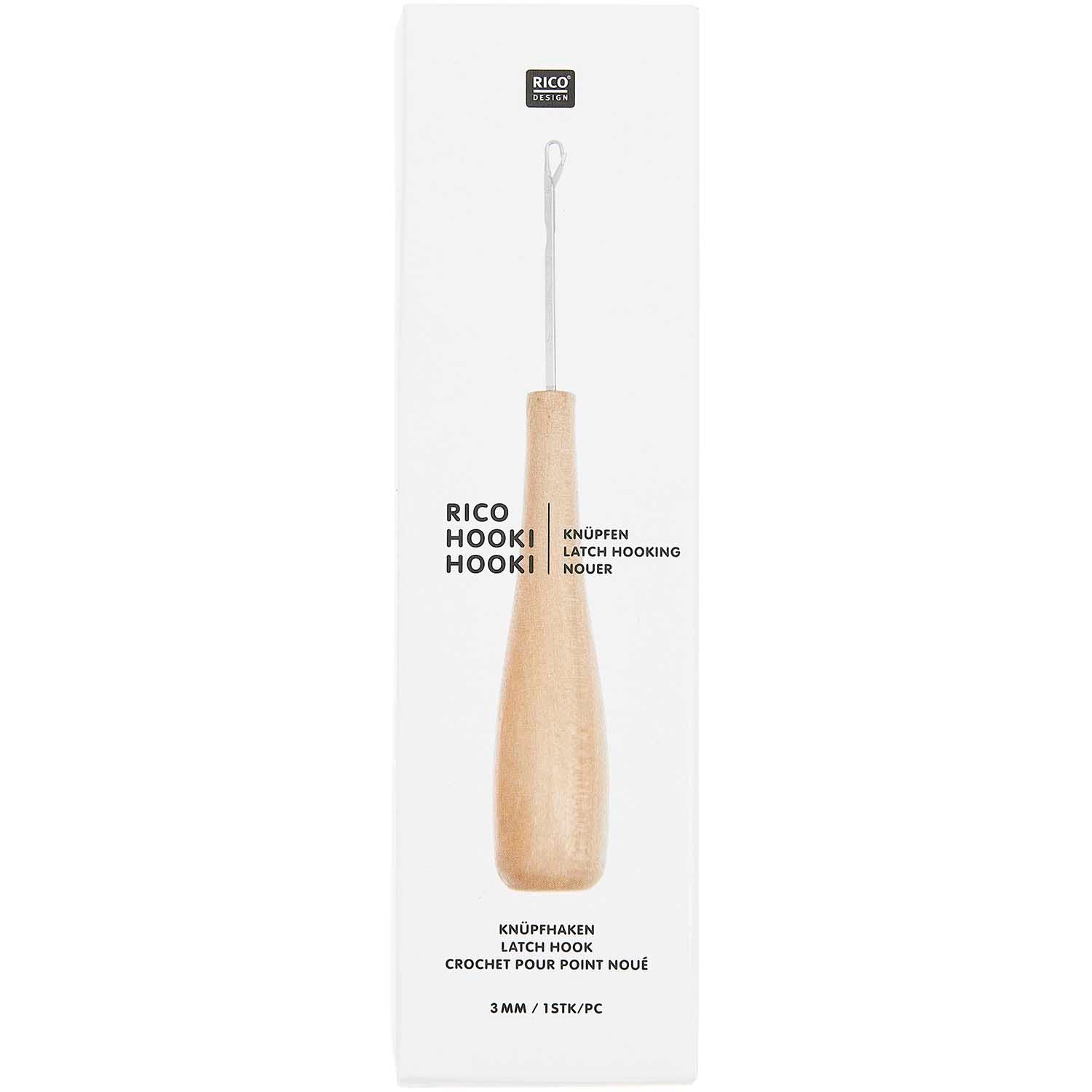 Rico Hooki Hooki Knüpfhaken 3 mm mit Holzgriff