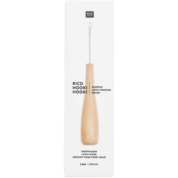 Rico Hooki Hooki Knüpfhaken 3 mm mit Holzgriff