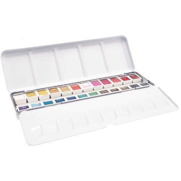 Rico Metallic Aquarellfarben Palette 24 x 1/2 Näpfe