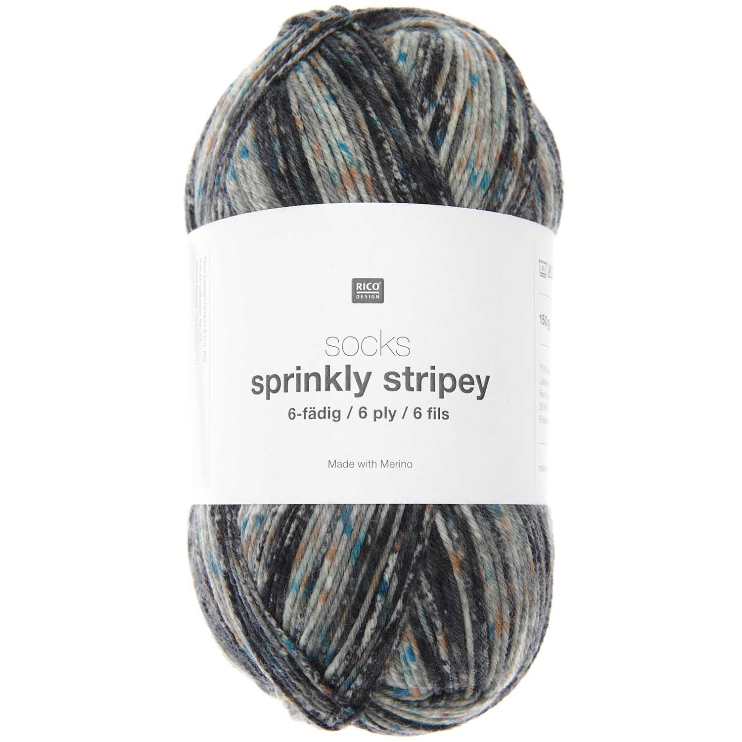 Rico Design Socken Sprinkly Striply 6-fädig superwash Sockenwolle