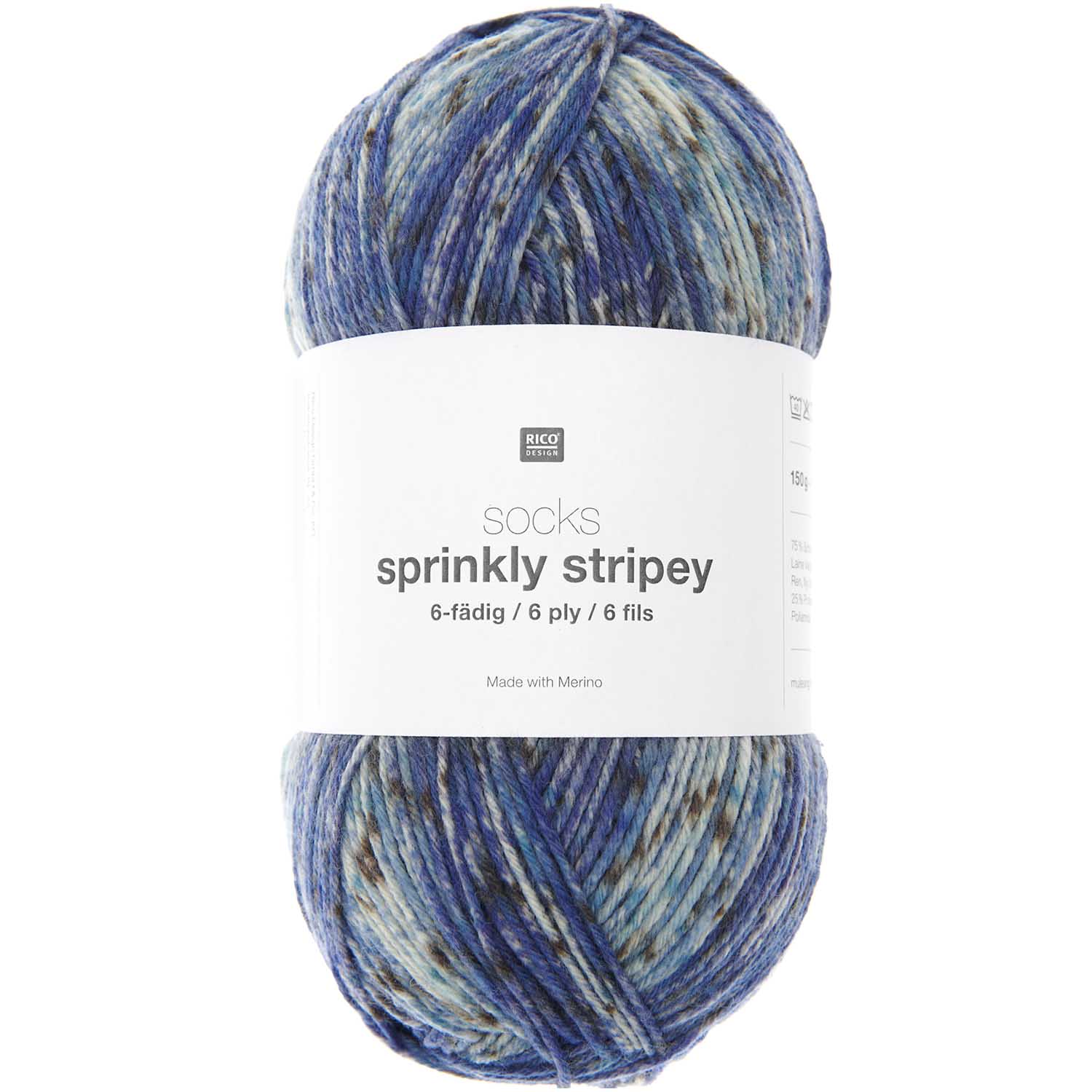 Rico Design Socken Sprinkly Striply 6-fädig superwash Sockenwolle