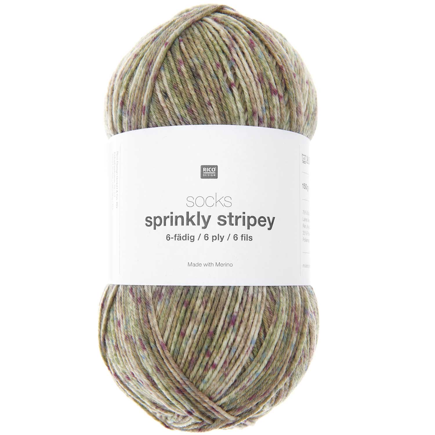 Rico Design Socken Sprinkly Striply 6-fädig superwash Sockenwolle
