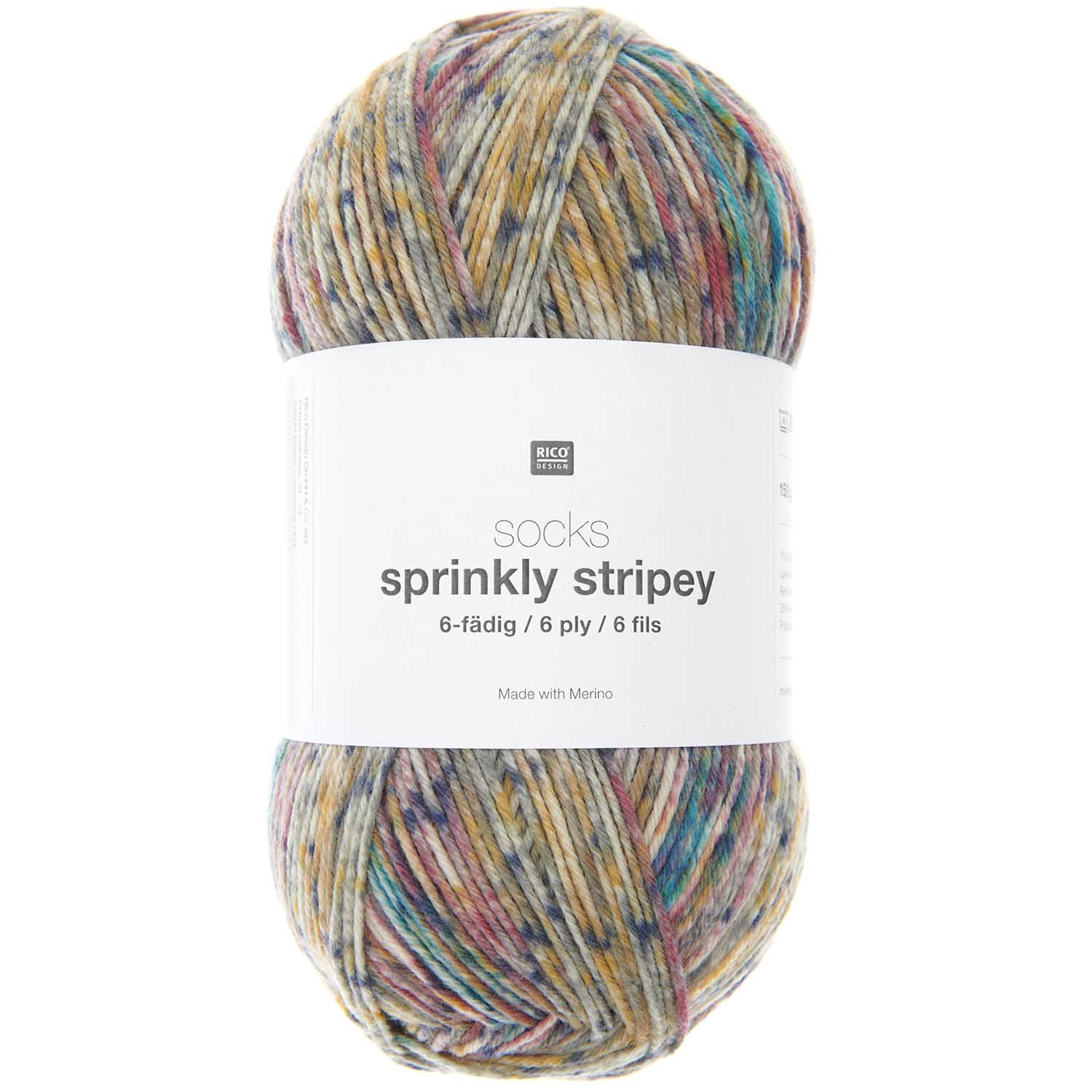 Rico Design Socken Sprinkly Striply 6-fädig superwash Sockenwolle