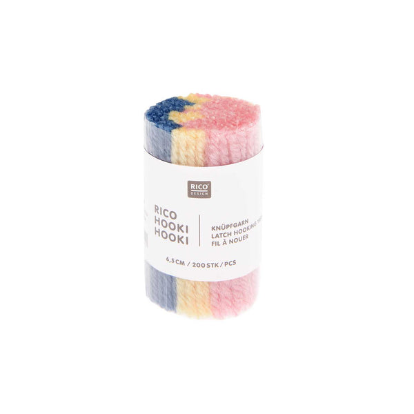 Rico Hooki Hooki Knüpfgarn marmoriert 6,5cm 200 Fäden verschiedene Farben