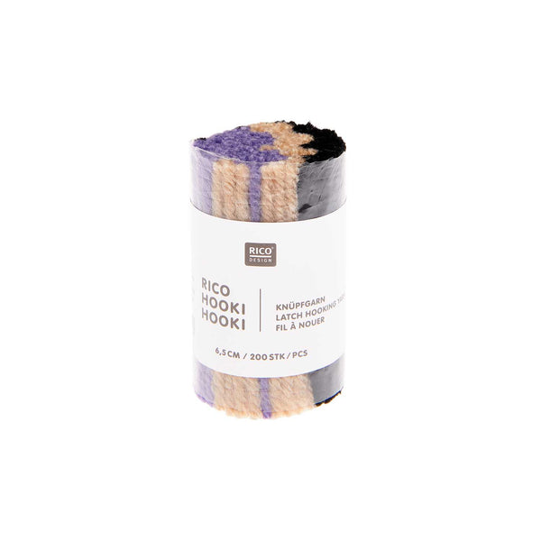 Rico Hooki Hooki Knüpfgarn marmoriert 6,5cm 200 Fäden verschiedene Farben