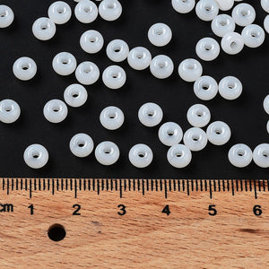 Rocailles Glasperlen Jade-Imitation 5,5x3,5mm 100 Stück / Dose