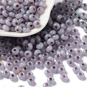 Rocailles Glasperlen Jade-Imitation 5,5x3,5mm 100 Stück / Dose