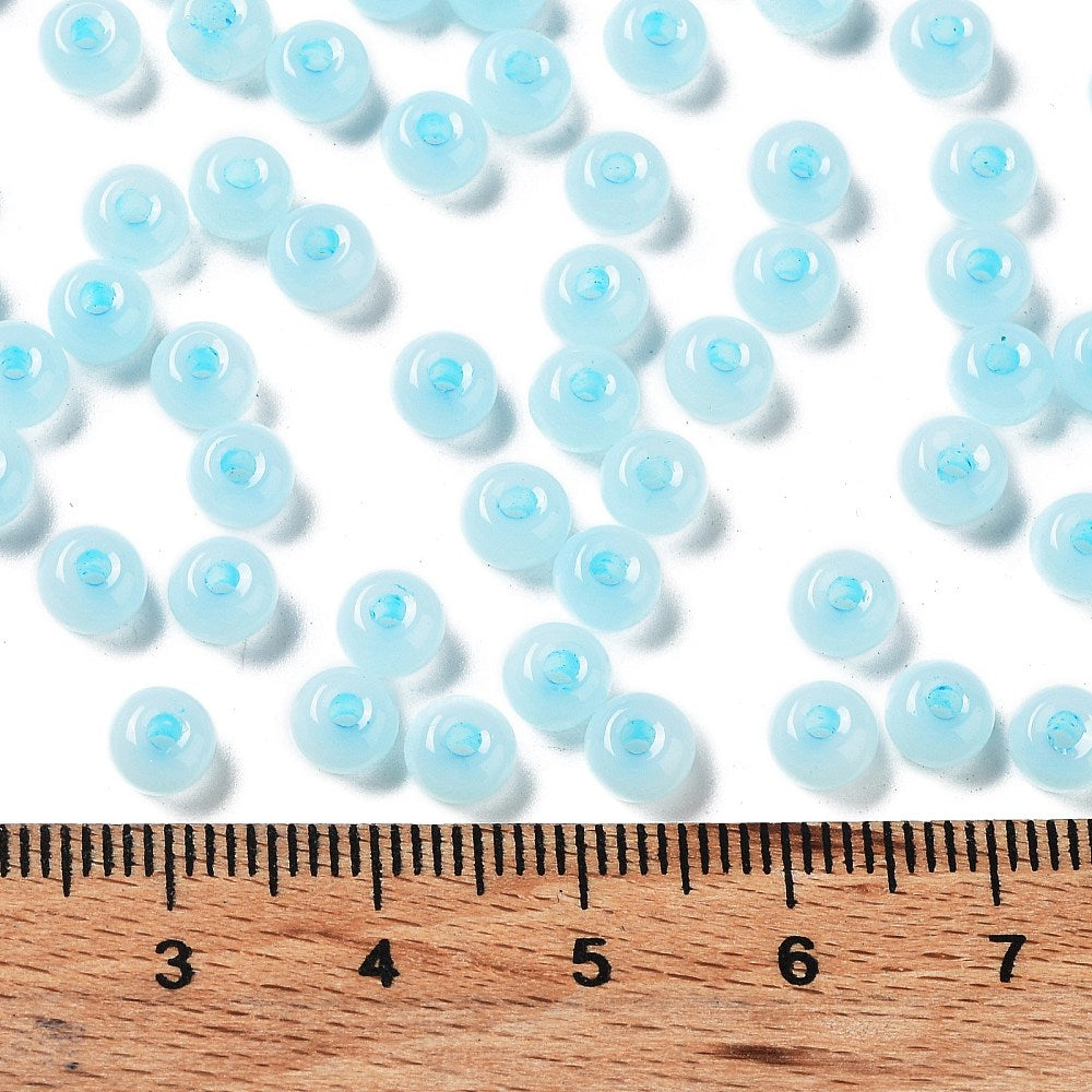 Rocailles Glasperlen Jade-Imitation 5,5x3,5mm 100 Stück / Dose