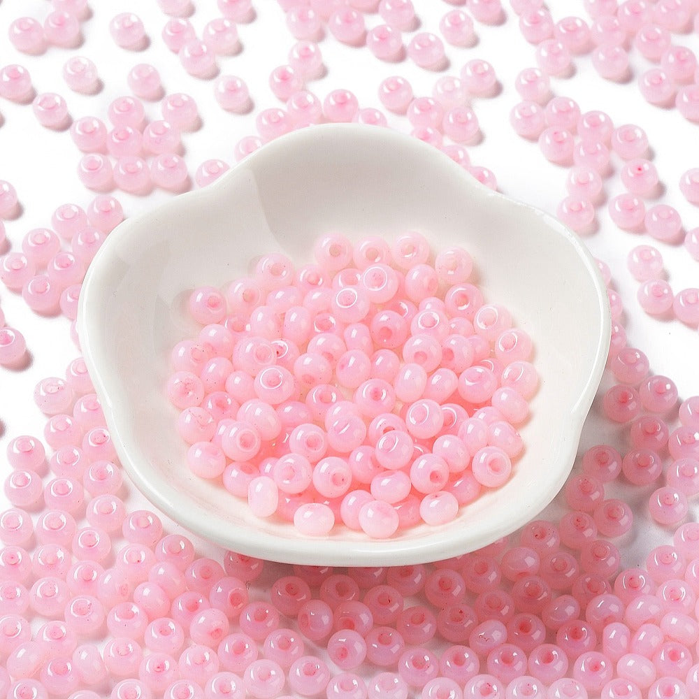 Rocailles Glasperlen Jade-Imitation 5,5x3,5mm 100 Stück / Dose