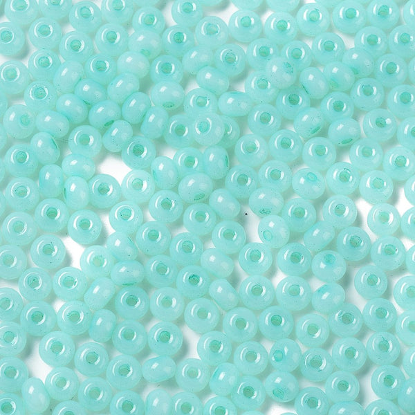 Rocailles Glasperlen Jade-Imitation 5,5x3,5mm 100 Stück / Dose