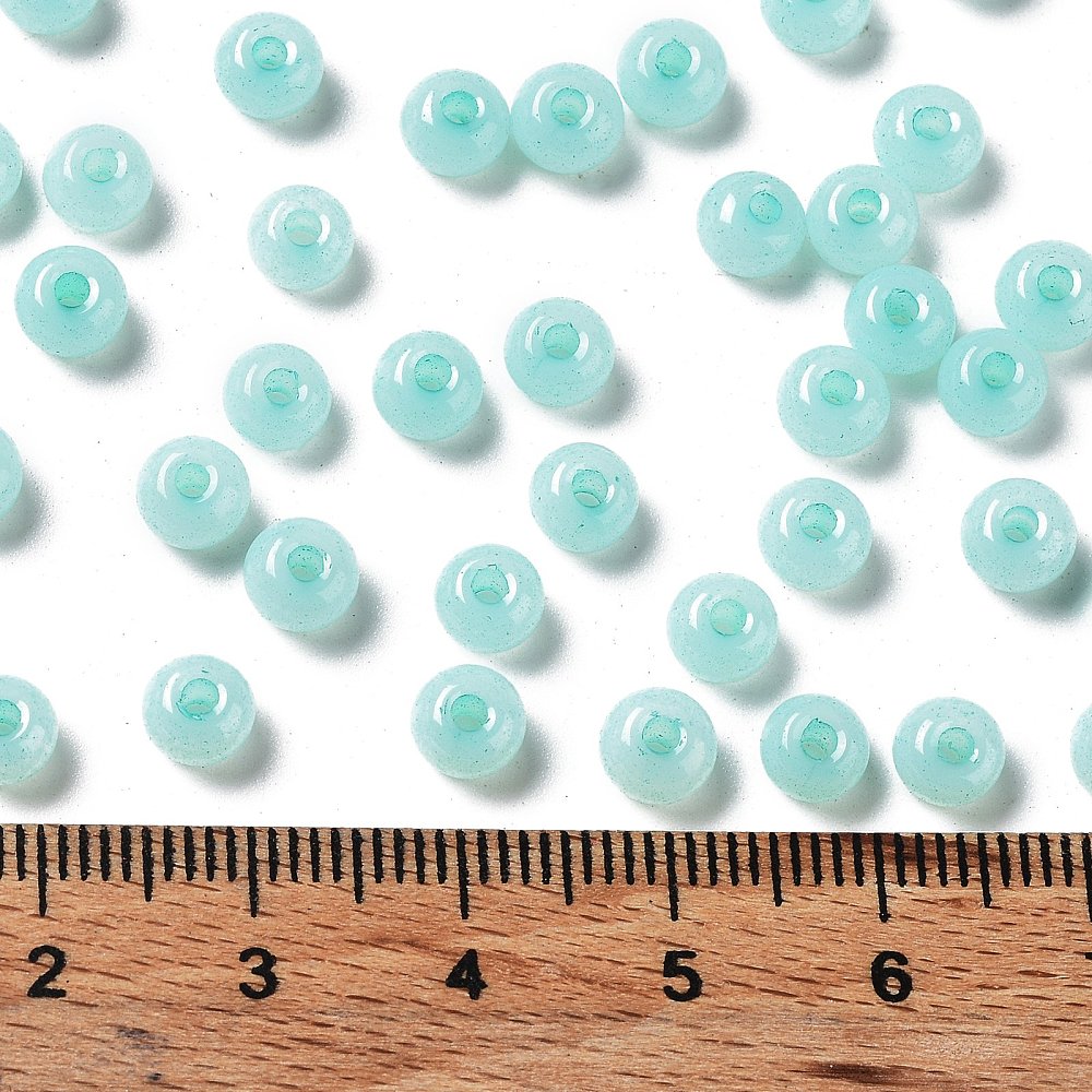 Rocailles Glasperlen Jade-Imitation 5,5x3,5mm 100 Stück / Dose