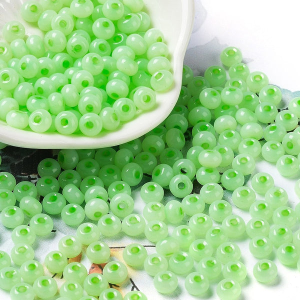 Rocailles Glasperlen Jade-Imitation 5,5x3,5mm 100 Stück / Dose