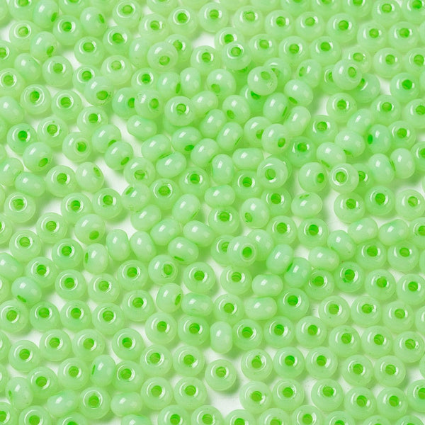 Rocailles Glasperlen Jade-Imitation 5,5x3,5mm 100 Stück / Dose