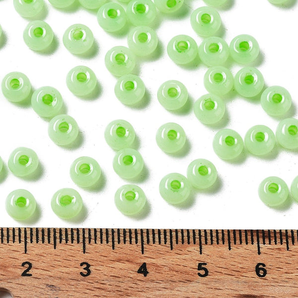 Rocailles Glasperlen Jade-Imitation 5,5x3,5mm 100 Stück / Dose