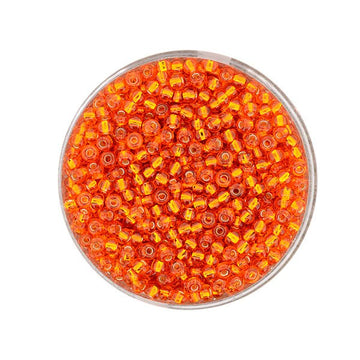 Rocailles Glasperlen Silbereinzug orange 2,6mm 17g/Dose