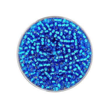 Rocailles Glasperlen safir silbereinzug 2,6mm 17g/Dose