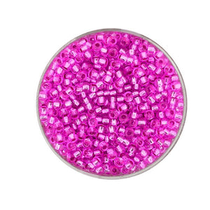 Rocailles Glasperlen fuchsia silbereinzug 2,5mm 17g/Dose