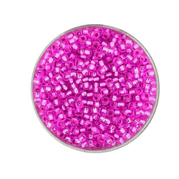 Rocailles Glasperlen fuchsia silbereinzug 2,5mm 17g/Dose