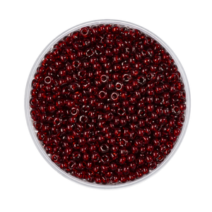 Rocailles Glasperlen granatrot transparent 2,6mm 17g/Dose