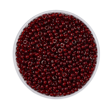 Rocailles Glasperlen granatrot transparent 2,6mm 17g/Dose