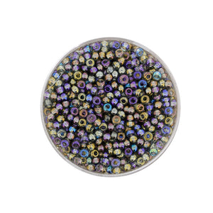 Rocailles Glasperlen grau rainbow 2,6mm 17g/Dose