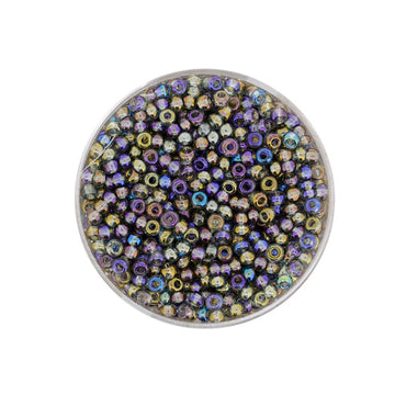 Rocailles Glasperlen grau rainbow 2,6mm 17g/Dose