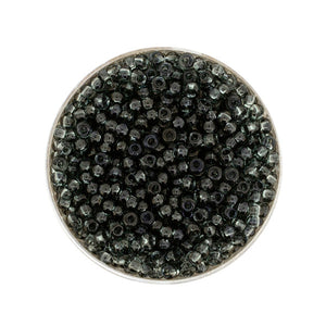 Rocailles Glasperlen grau transparent 2,6mm 17g/Dose