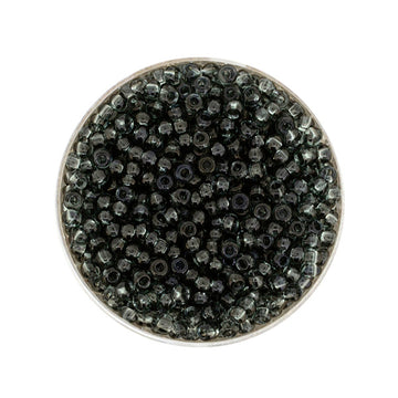 Rocailles Glasperlen grau transparent 2,6mm 17g/Dose