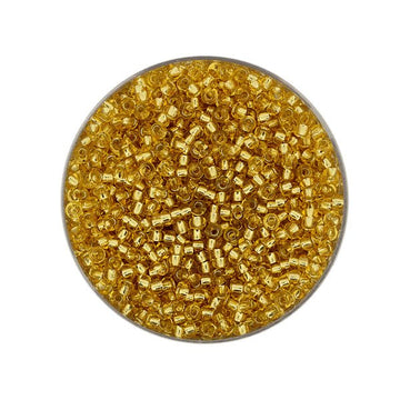 Rocailles Glasperlen hellgold silbereinzug 2,6mm 17g/Dose