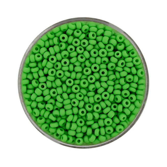 Rocailles Hellgrün Matt 2,5 mm, 17g Rocailles Glasperlen