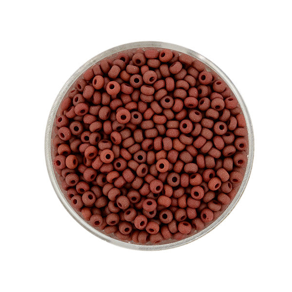 Rocailles matt braun 2,5mm, opak, 17g Rocailles Glasperlen