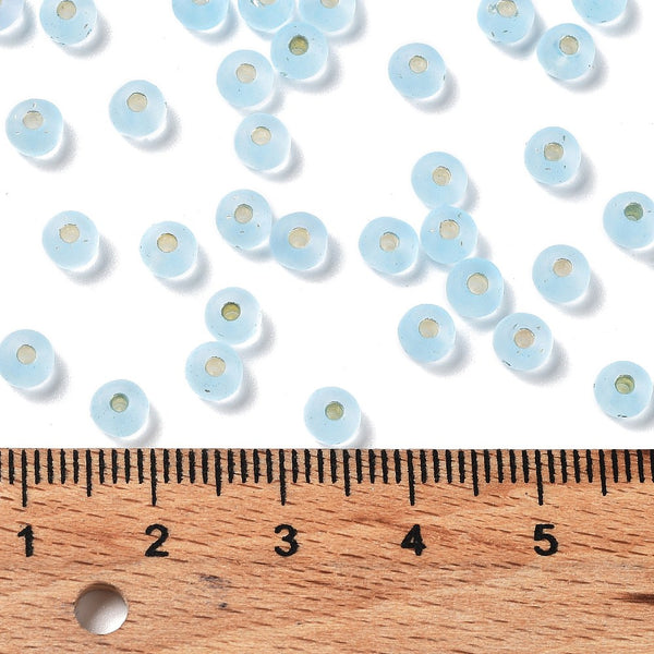 Rocailles Glasperlen silverlined frost 4,4x3mm 180 Stück / Dose