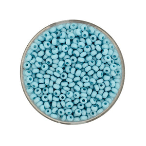 Rocailles Glasperlen soft blau-grün opak 2,6mm 17g/Dose