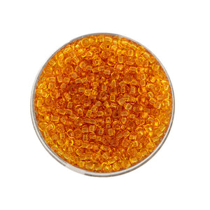 Rocailles Glasperlen transparent bernstein 2,6mm 17g/Dose