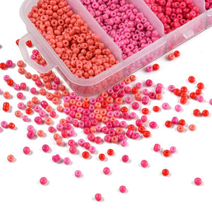 Rocailles Perlen Mix-Set 5 Farben 3-3,5mm Seed Beads 8/0 1900 Stück