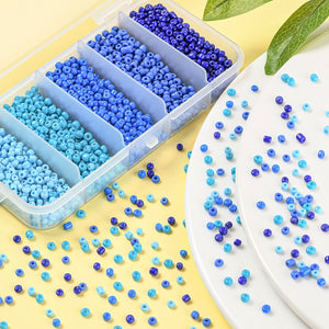 Rocailles Perlen Mix-Set 5 Farben 3-3,5mm Seed Beads 8/0 1900 Stück