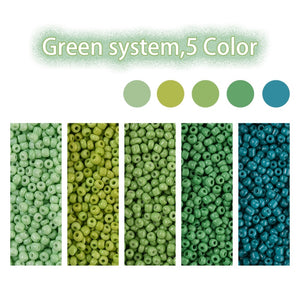 Rocailles Perlen Mix-Set 5 Farben 3-3,5mm Seed Beads 8/0 1900 Stück