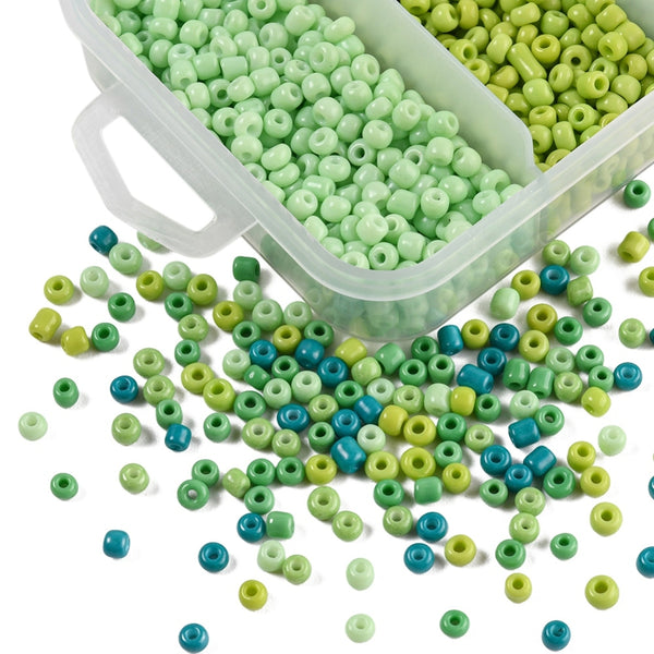 Rocailles Perlen Mix-Set 5 Farben 3-3,5mm Seed Beads 8/0 1900 Stück