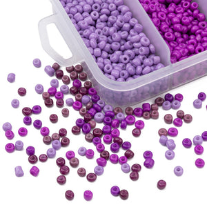 Rocailles Perlen Mix-Set 5 Farben 3-3,5mm Seed Beads 8/0 1900 Stück