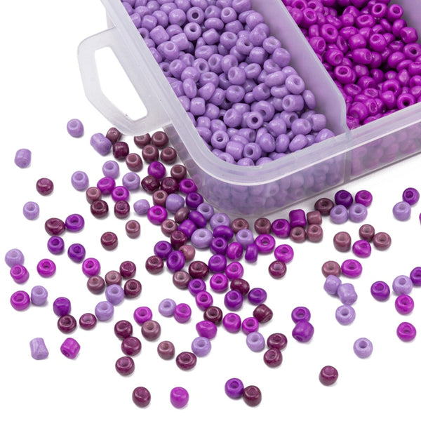 Rocailles Perlen Mix-Set 5 Farben 3-3,5mm Seed Beads 8/0 1900 Stück