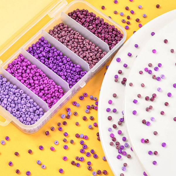 Rocailles Perlen Mix-Set 5 Farben 3-3,5mm Seed Beads 8/0 1900 Stück