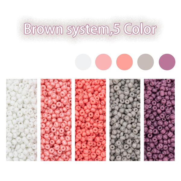 Rocailles Perlen Mix-Set 5 Farben 3-3,5mm Seed Beads 8/0 1900 Stück